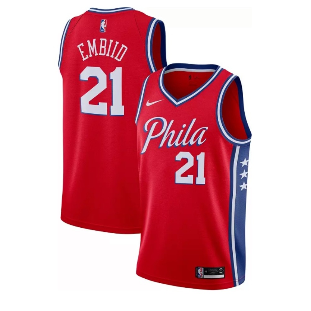 NWT Nike Joel Embiid #21 Philadelphia 76ers Red Dri-fit Swingman Jersey